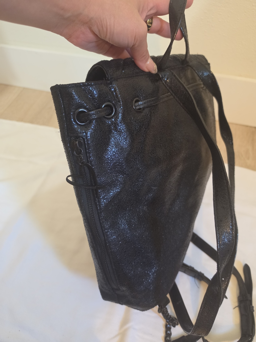 Victorias Secret Black Quilted Tassel Backpack - Picture 3 of 3
